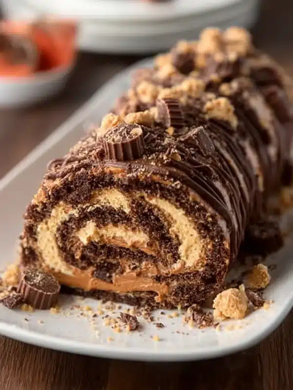 Peanut Butter Cup Cake Roll