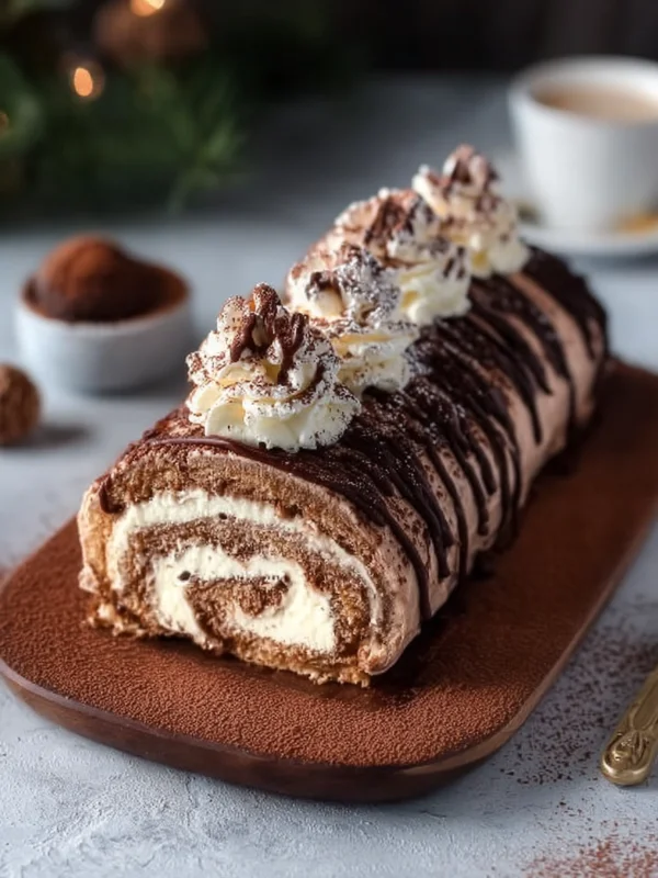 Quick Tiramisu Yule Log Cake