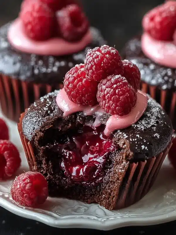 Raspberry Chocolate Lava Cupcakes