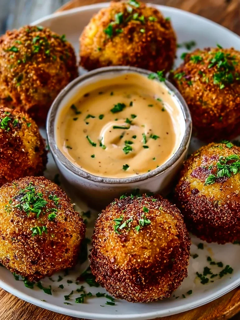 Reuben Balls with Spicy Thousand Island Dipping Sauce