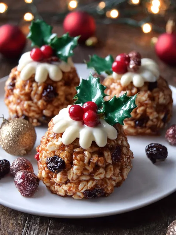 Rice Krispie Christmas Puddings