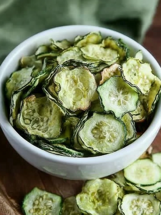 Salt and Vinegar Baked Cucumber Crisps