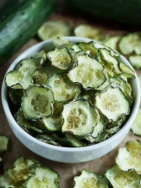 Salt and Vinegar Baked Cucumber Crisps