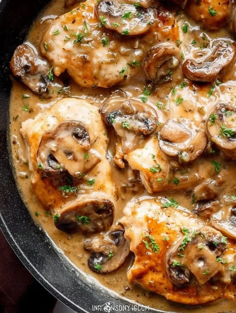 Skillet Chicken with Mushroom Wine Sauce