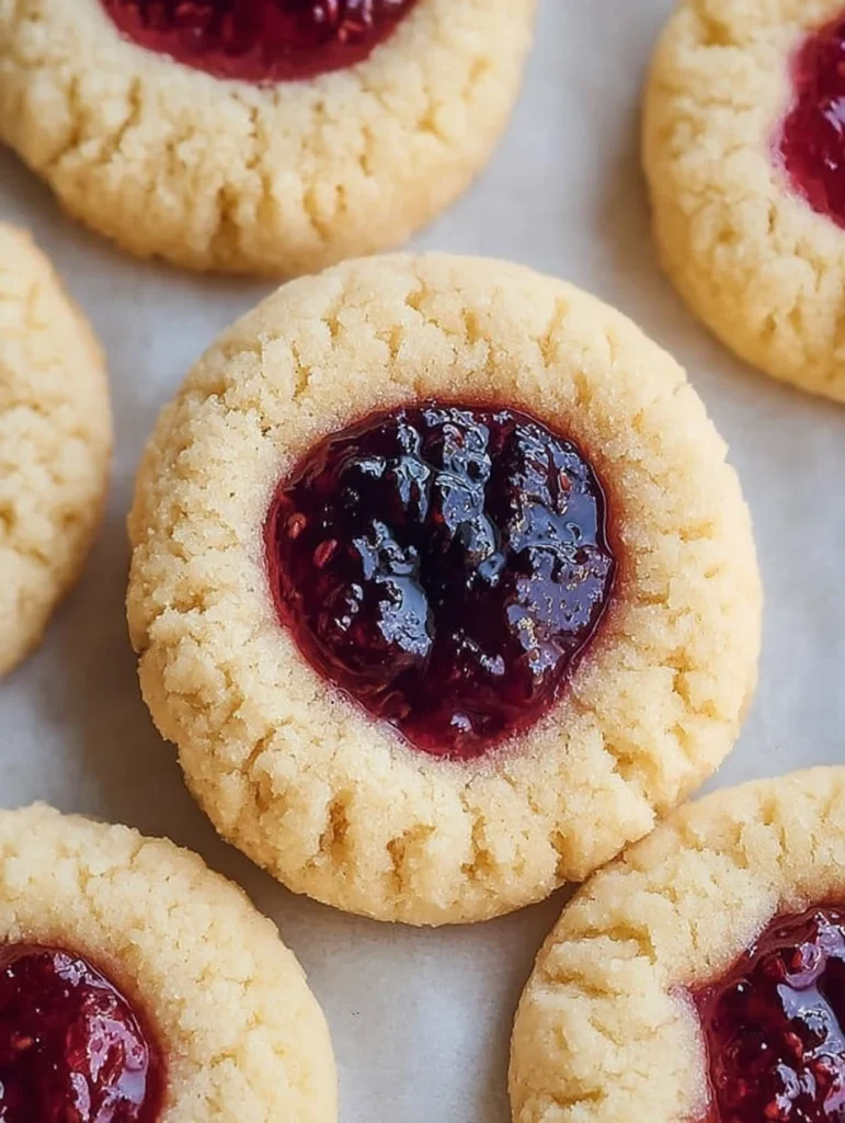 Soft Christmas Thumbprint Cookies