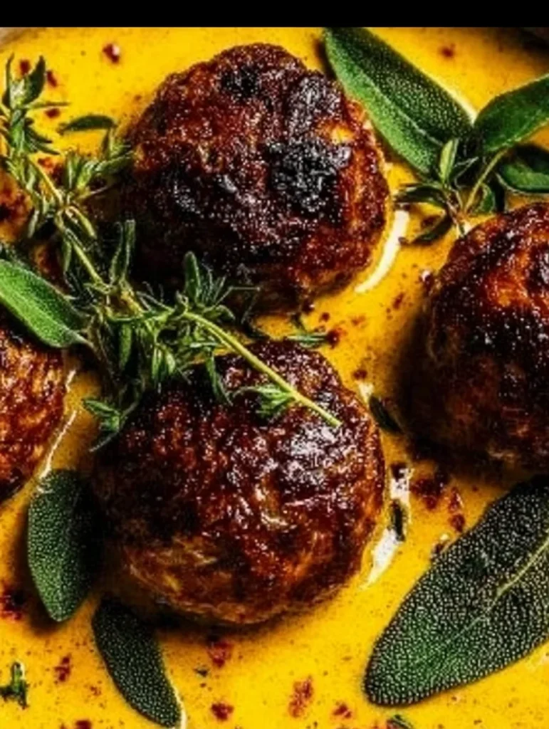 Turkey Meatballs with Pumpkin Sage Sauce