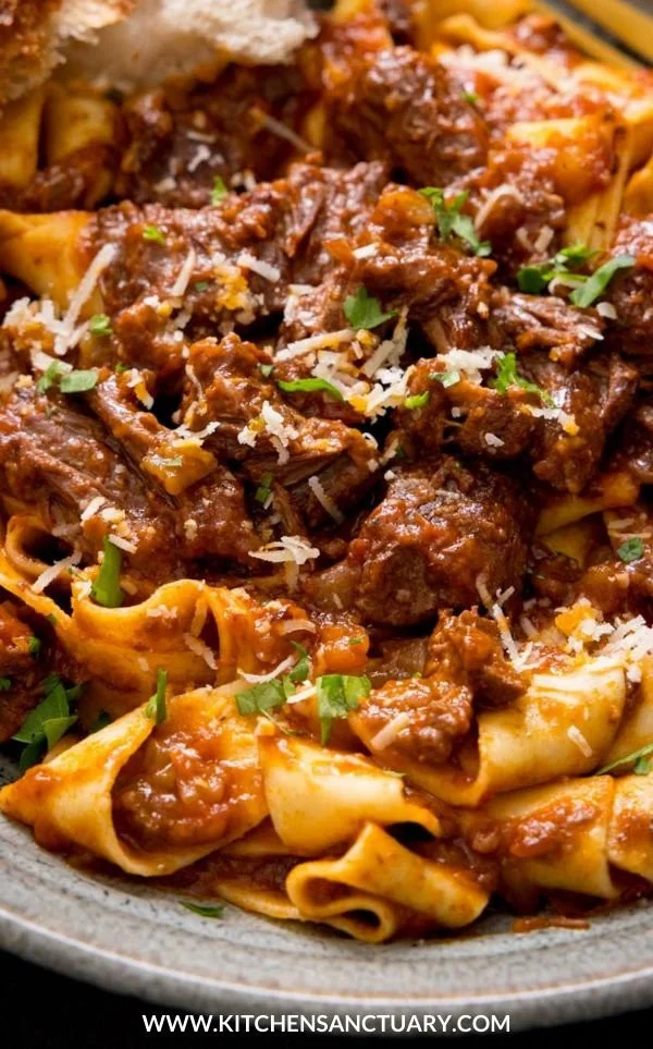 Delicious Beef Ragu simmered to perfection with herbs and spices