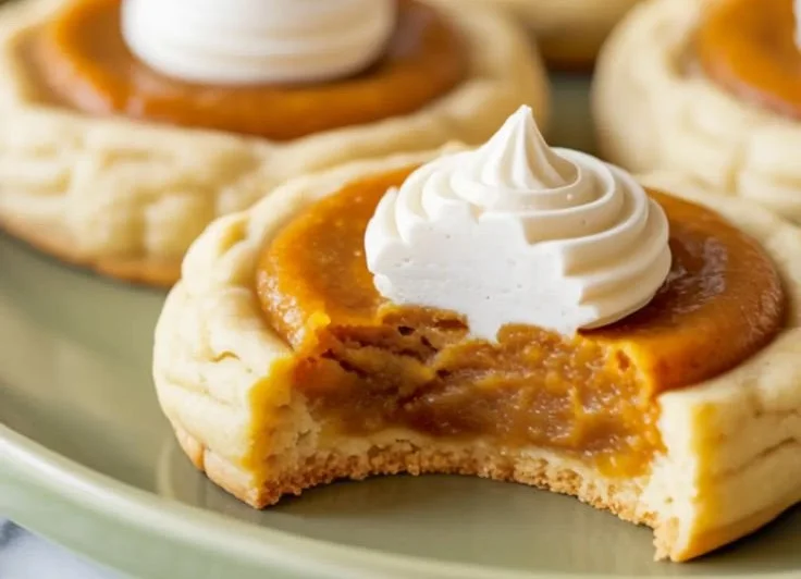 Delicious Pumpkin Pie Cookies on a plate with fall decorations
