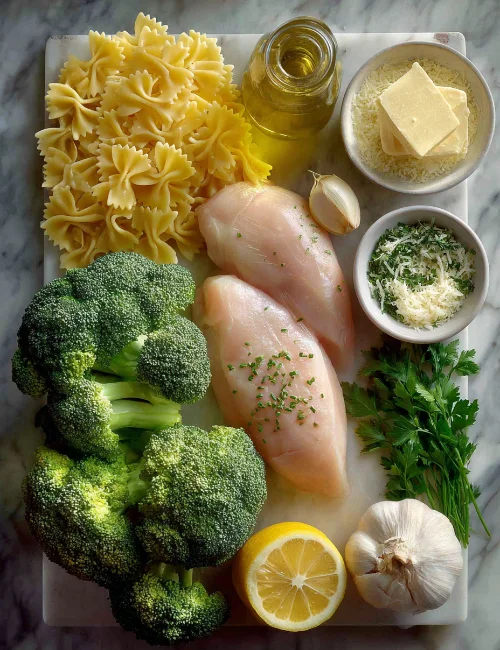 Cowboy Butter Lemon Bowtie Chicken with Broccoli