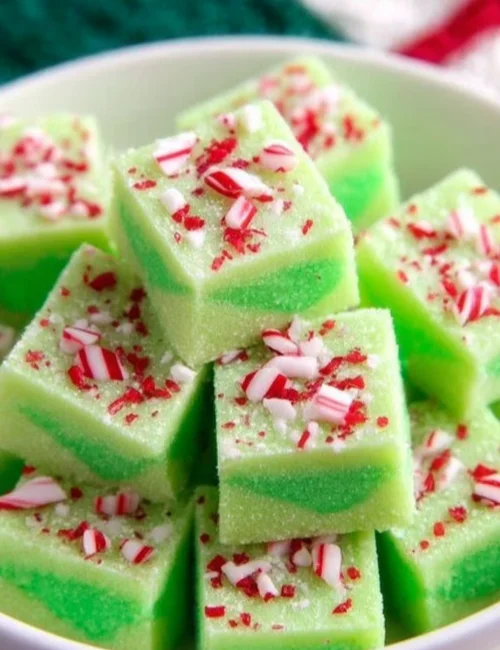 Grinch Peppermint Fudge