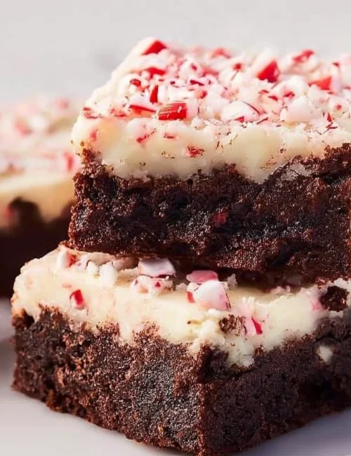 Peppermint Bark Brownies Recipe for Christmas Baking