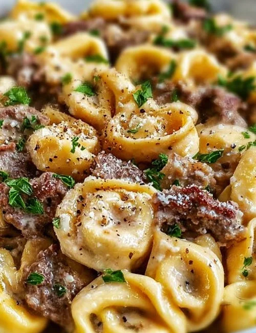 Philly Cheesesteak Tortellini Pasta