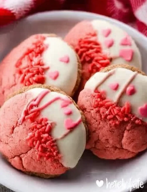 Chocolate Dipped Strawberry Cookies