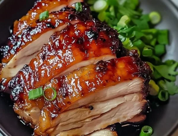 Grilled BBQ Pork Chicken served with sides on a plate