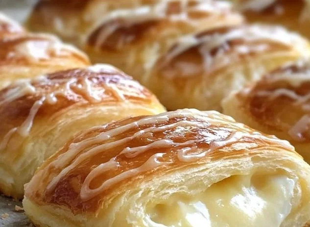 Freshly baked Breakfast Cheese Danish with creamy cheese filling.