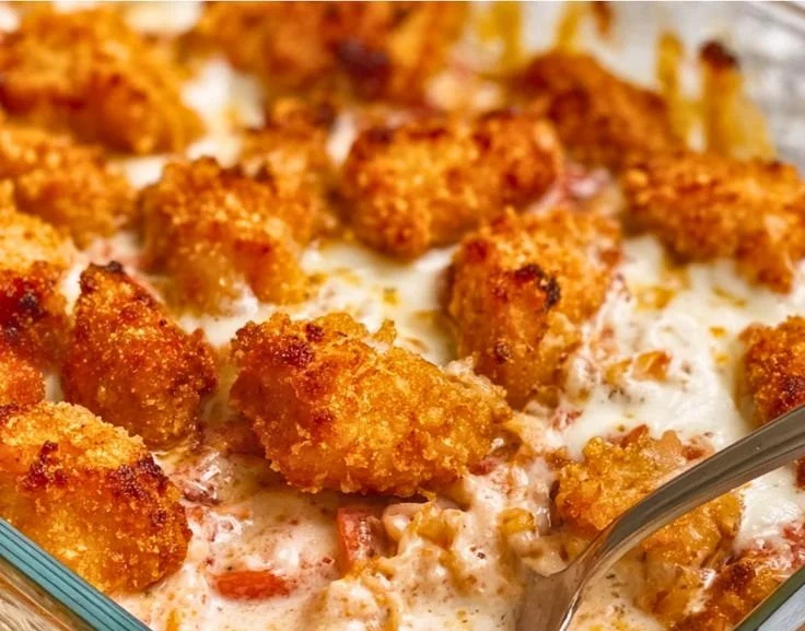 Cottage Cheese Chicken Parm Bowl served in a bowl with fresh herbs