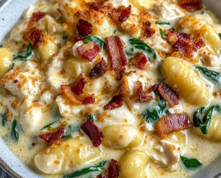 Creamy Crack Chicken Gnocchi in a bowl, showcasing a delicious comfort meal.