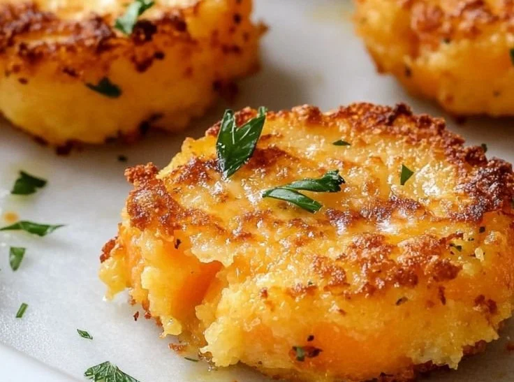 Plate of crispy smashed carrots garnished with herbs