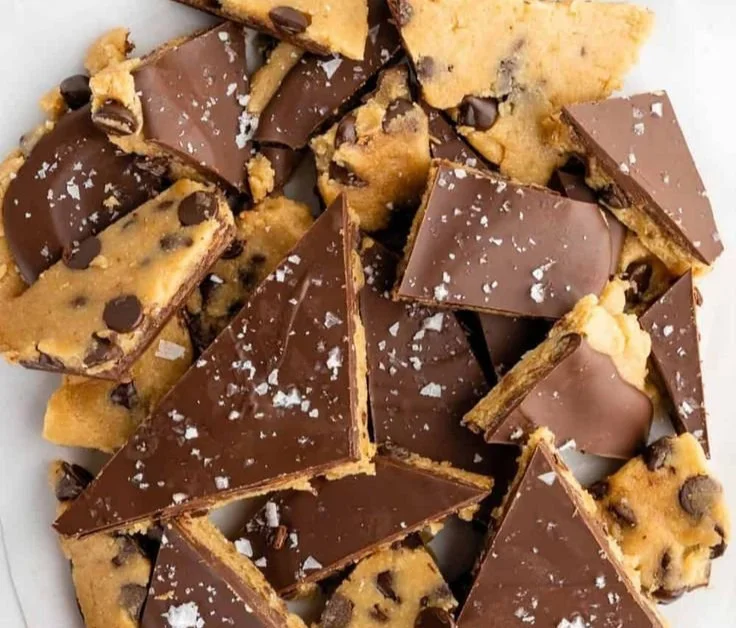 Healthy cookie dough bark made with nutritious ingredients