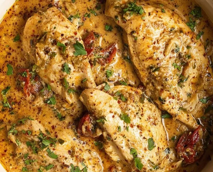High Protein Crockpot Marry Me Chicken Recipe in a Slow Cooker