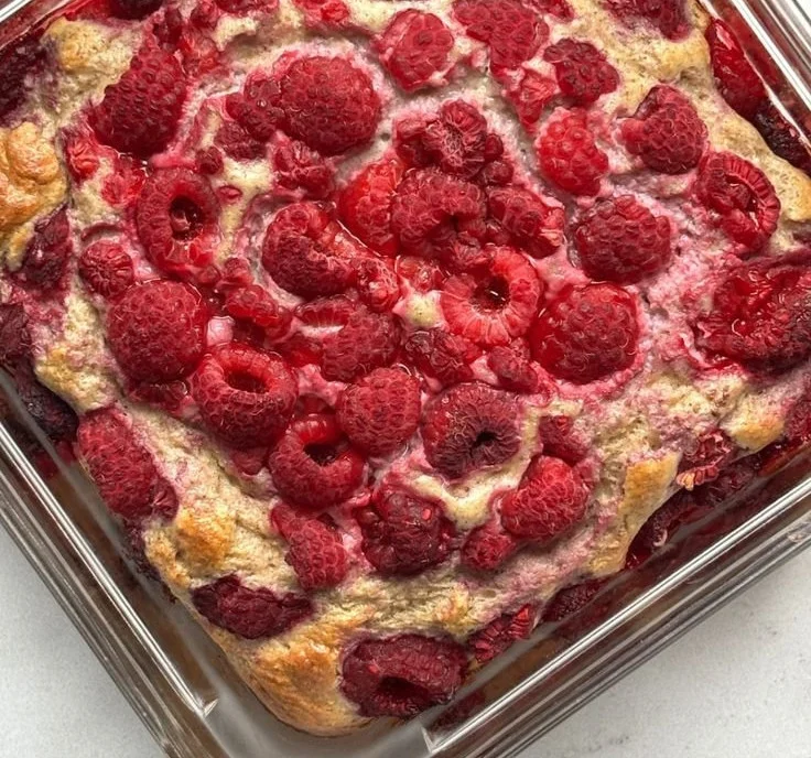 High-protein gluten-free pancake bowl topped with fresh fruits and nuts