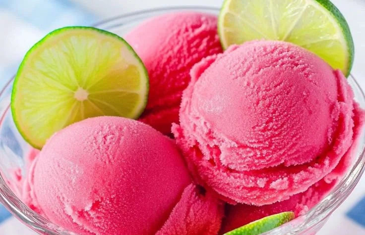 Delicious Ninja Creami Cherry Limeade Sorbet served in a vibrant bowl.