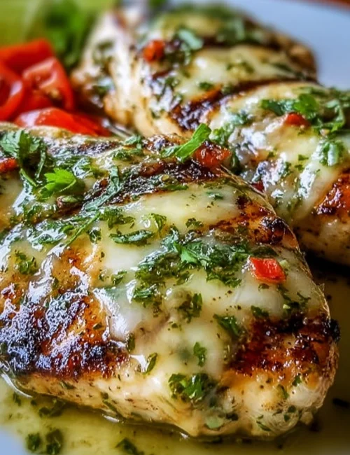 Grilled Salsa Verde Pepper Jack Chicken