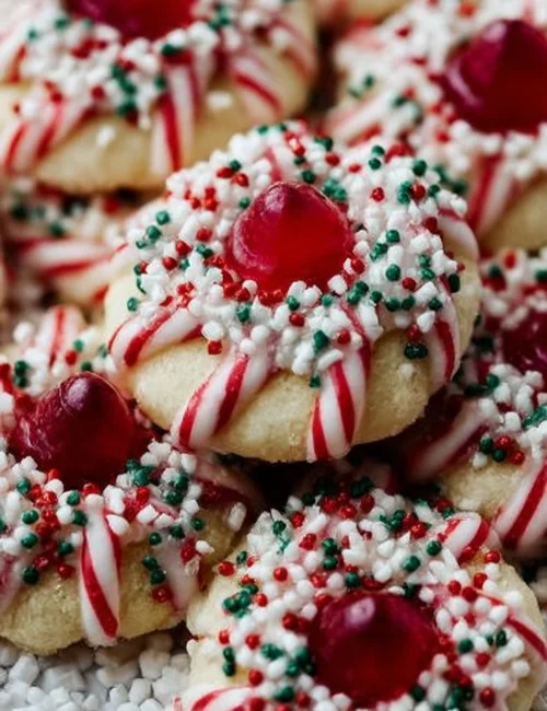 Candy Cane Kiss Cookies
