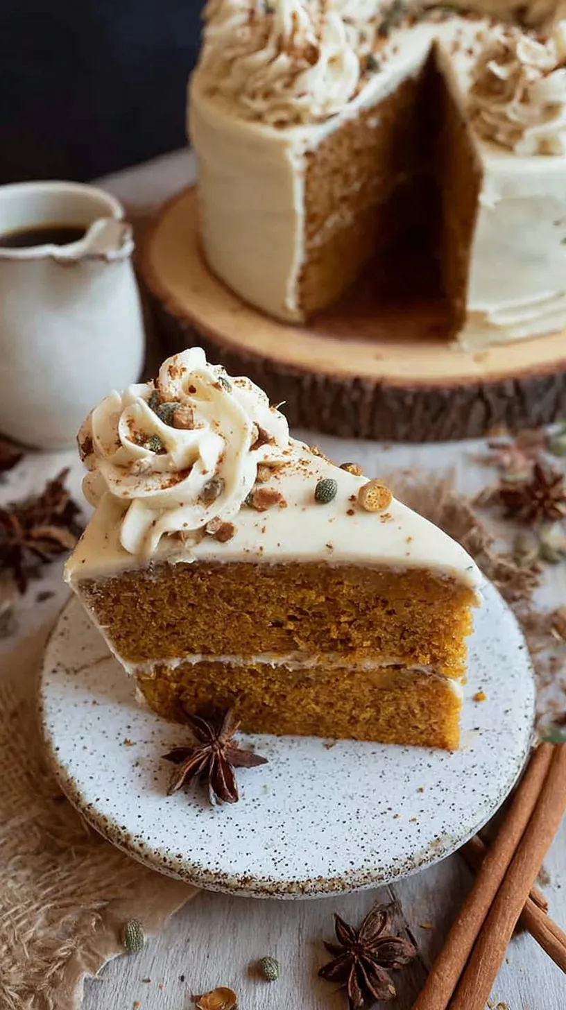A moist 9x13 Christmas spice pumpkin cake topped with thick white cream cheese frosting and orange zest.
