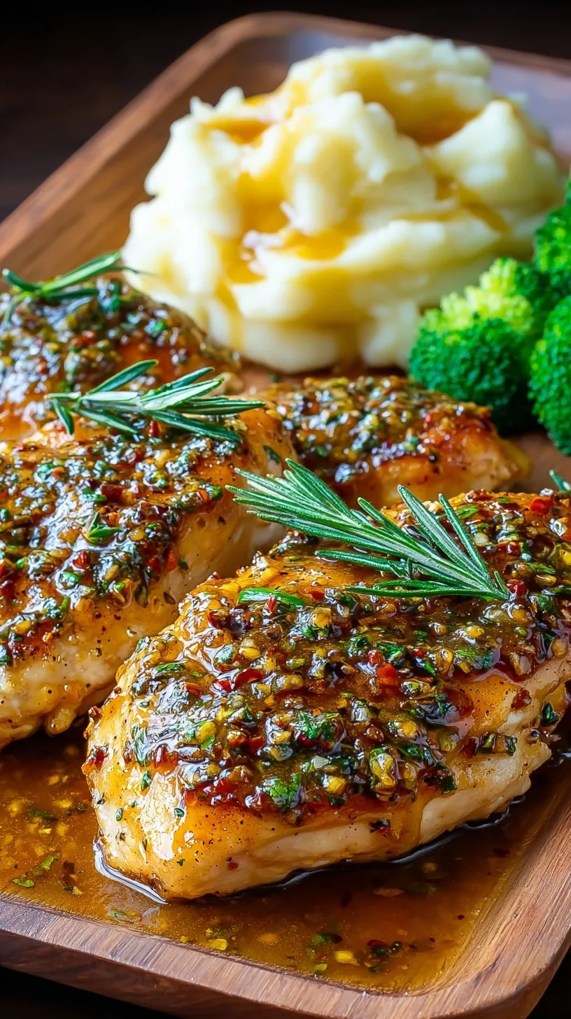 Golden brown baked honey dijon chicken breasts in a baking dish