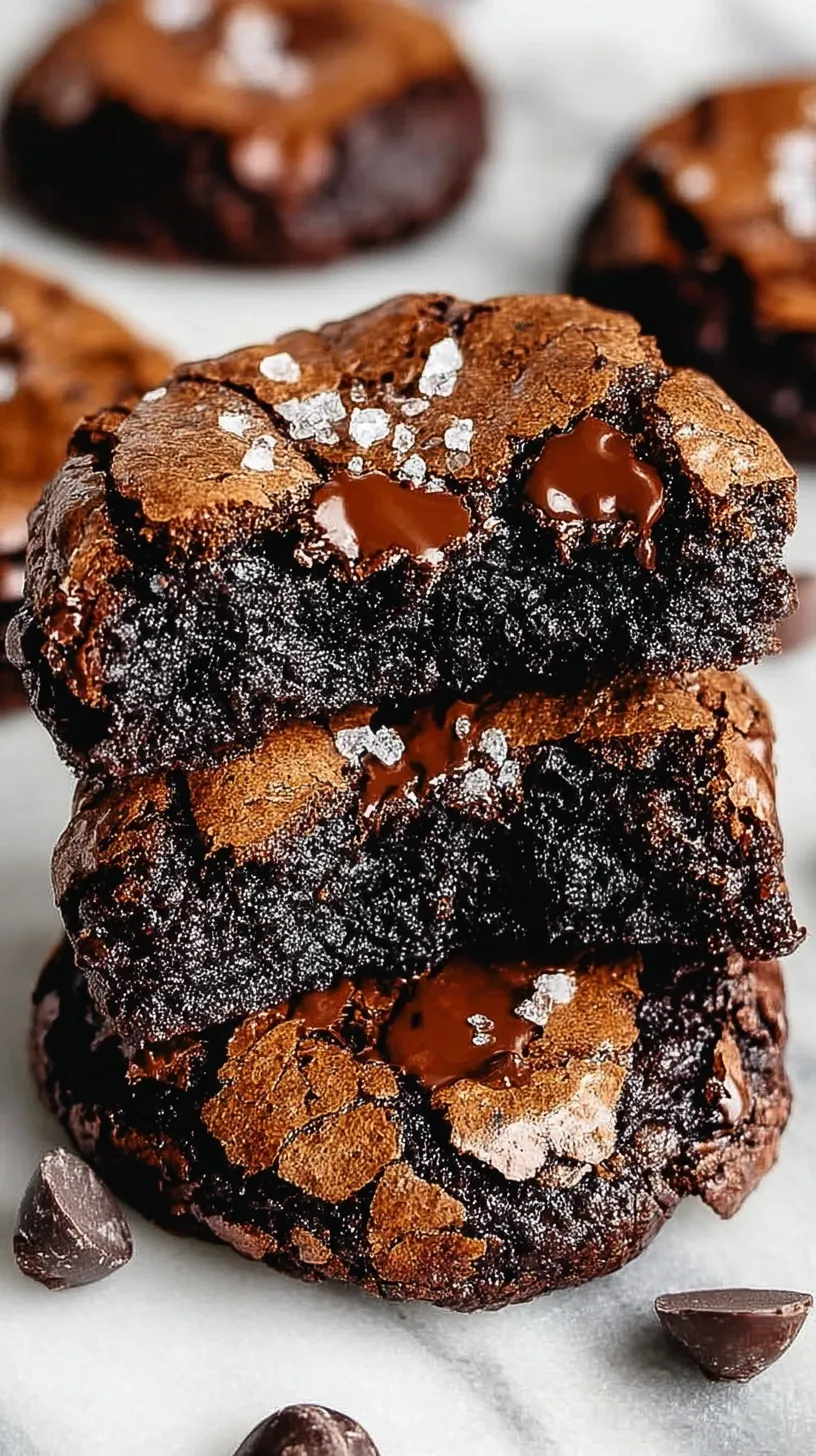 A stack of thick fudgy chewy brookies with a golden cookie top and dark chocolate brownie bottom.