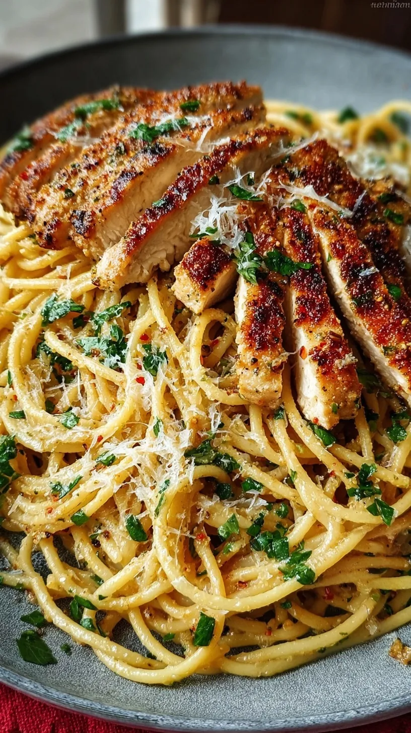 Golden pan-seared chicken cubes tossed with fettuccine in a glossy garlic butter sauce and fresh parsley