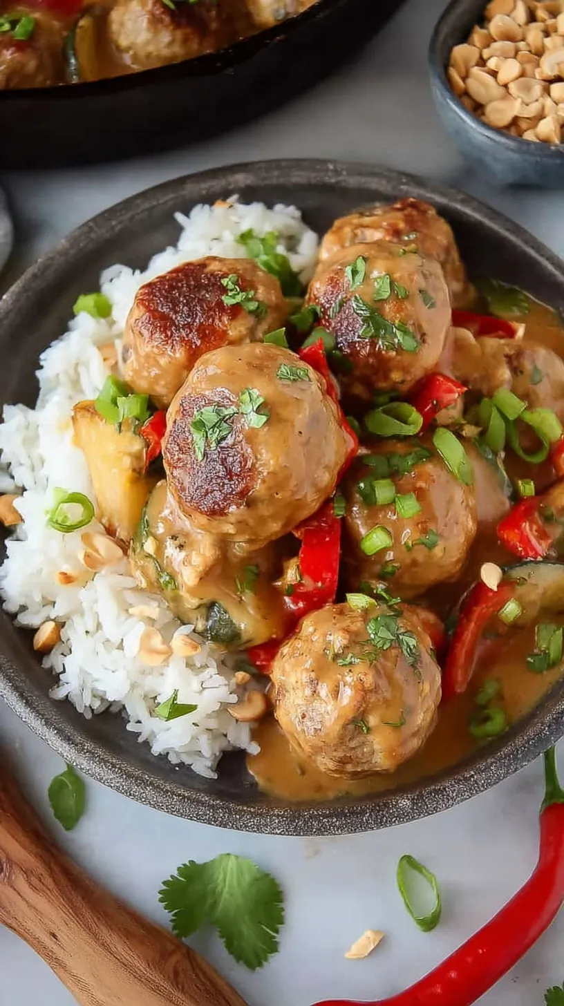 Golden brown baked chicken meatballs served on a baking sheet with fresh parsley