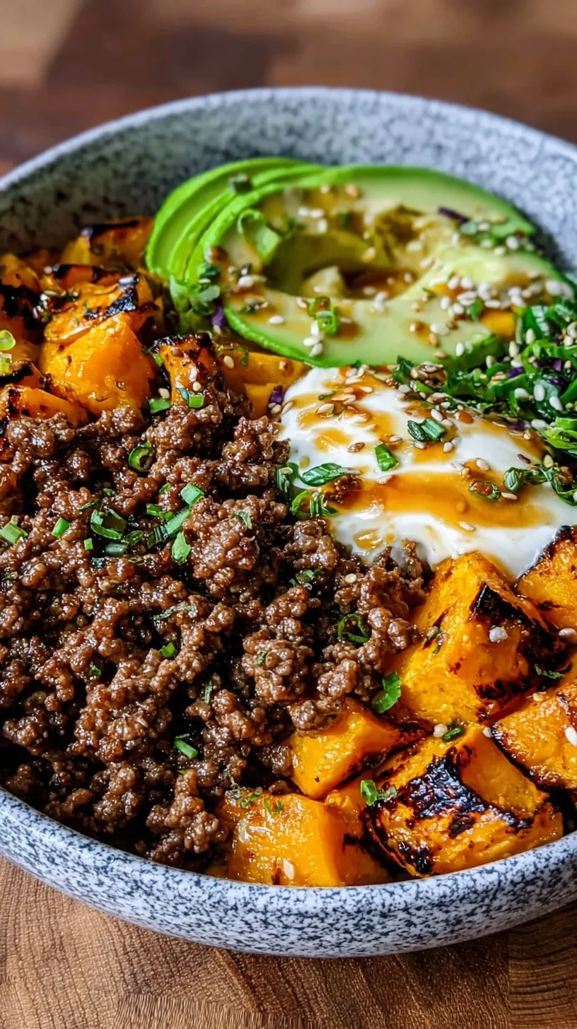 A healthy ground beef hot honey bowl with steamed broccoli and rice in a meal prep container