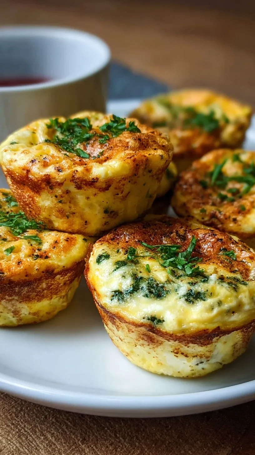 Six golden brown egg bites with melted cheese and bacon bits in a silicone muffin pan.