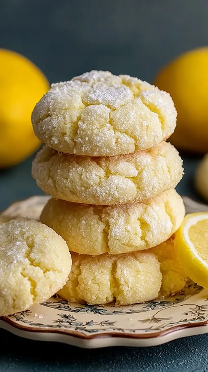 A tray of soft, golden lemon sugar cookies coated in sparkly lemon zest sugar