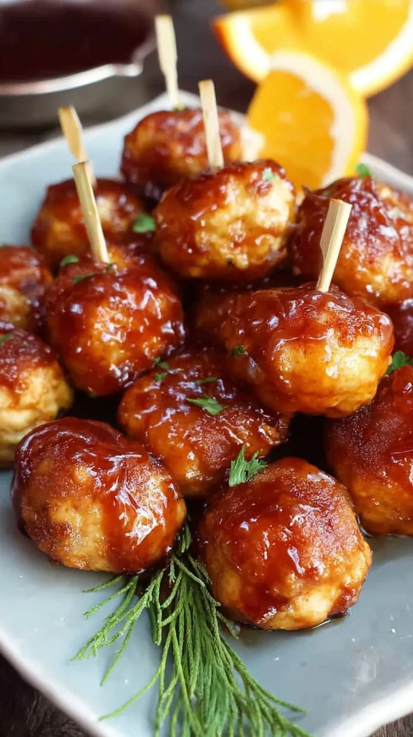 Golden brown baked chicken meatballs on a parchment-lined baking sheet