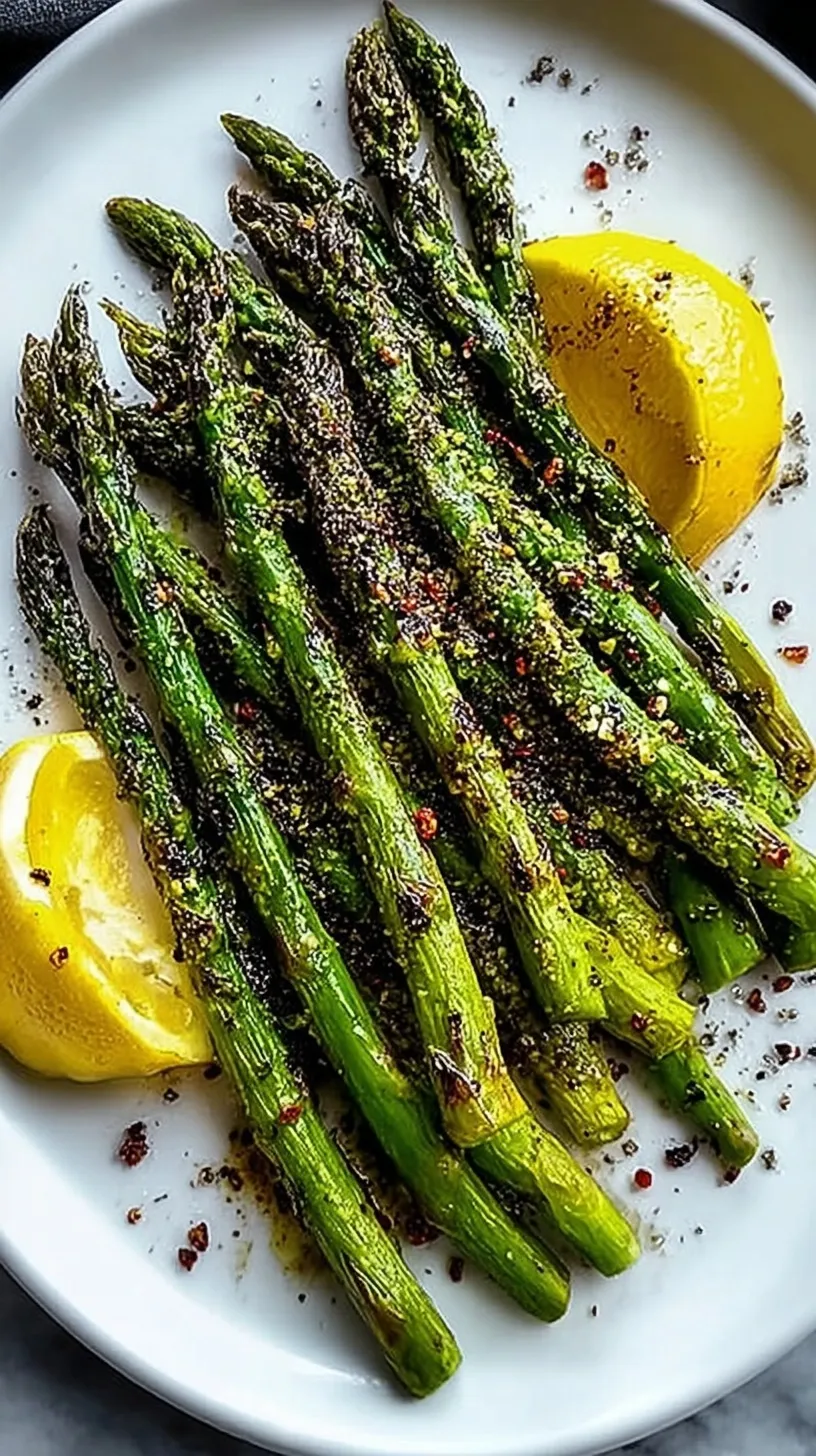 A platter of charred grilled asparagus spears with lemon zest and parmesan cheese.
