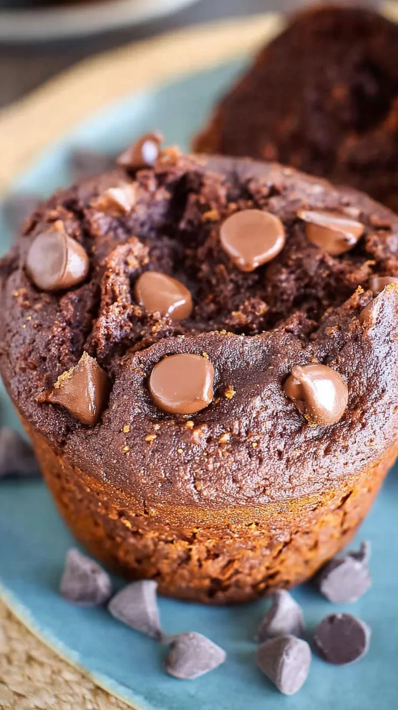 A stack of golden brown gluten free chocolate chip muffins on a cooling rack.