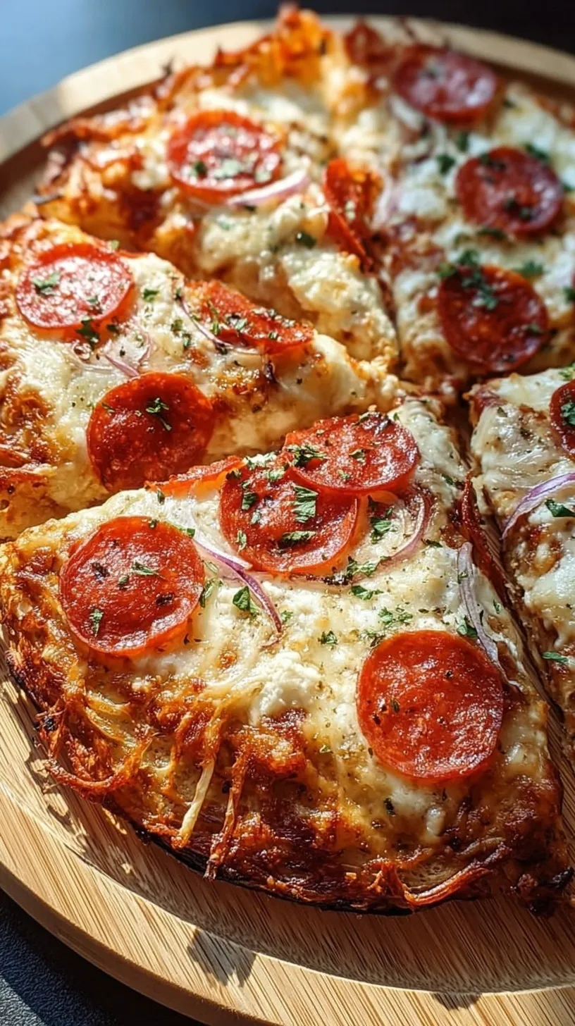 A golden brown cottage cheese flatbread pizza topped with melted mozzarella and mini pepperoni on a baking sheet.